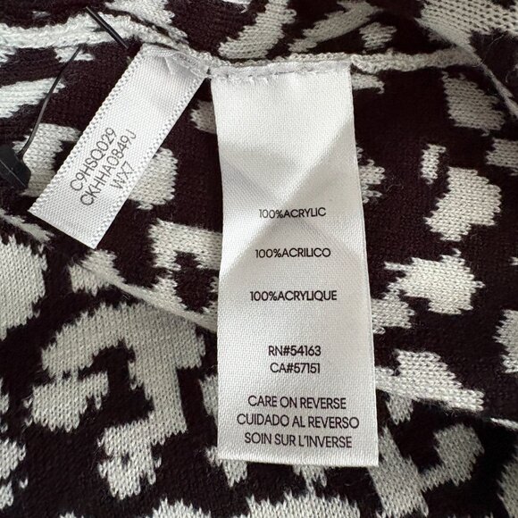 Calvin Klein Animal Print Sweater Mockneck Women Long Sleeves Large - Picture 6 of 6